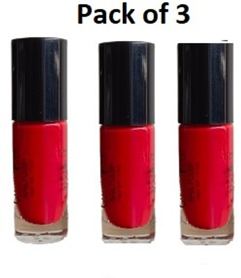 Mixonshun nail polish red long lasting |quick drying pack of 3 Red