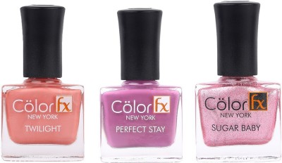 Color Fx Nail Enamels, Ice-cream Collection Pack of 3, Gel like Finish, Vegan-27ml Multicolor(Pack of 3)