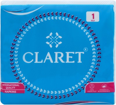 CLARET Soft 27X30cm/ 80 Sheets 1 Ply Disposable Soft Absorbent Tissue Napkin Skyblue Paper Napkins