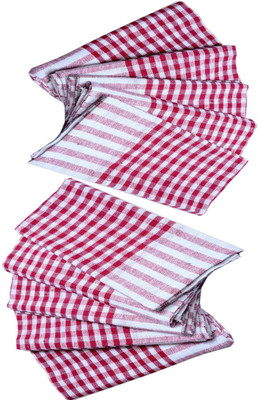 SBTs Table Duster Wiper Wet and Dry Cotton Cleaning Cloth (18 x 18 in) Set of 10 Pcs Multicolor, Red Cloth Napkins(10 Sheets)