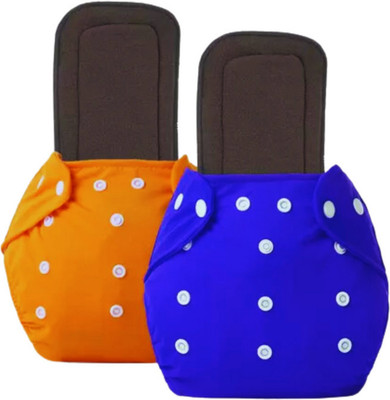 smilykid Baby Cloth Diapers Reusable With 5 Layer Inserts, (2 Cloth Diaper + 2 Insert)