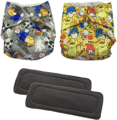 Jaydison Printed Reuse Nappy Reusable Cloth Button diaper & Insert 0-24M @P