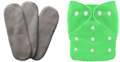 smilykid Quirky Baby Adjustable Reusable Cloth Diaper And 3 Bamboo Microfiber Insert Pads