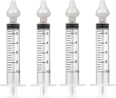 B-Arm 2 in 1 Baby Nasal Aspirator and Nasal Irrigator Syringe (Pack of 4) Manual Nasal Aspirator(Transparent)
