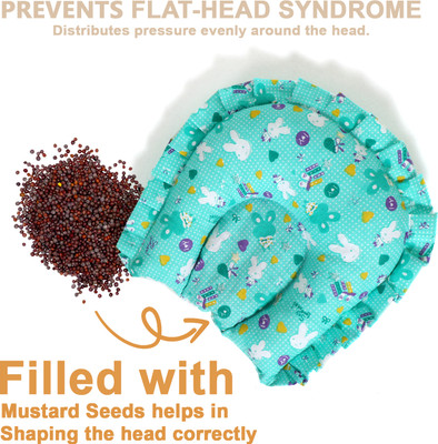 Nyla Mustard Seeds Solid Baby Pillow Pack of 1(Green)