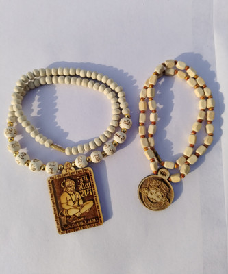 SHIVA Hanuman ji Bajrangbali Tulsi Kanthi Mala khatu Shyam Baba Wood Necklase Beads Wood Chain Set