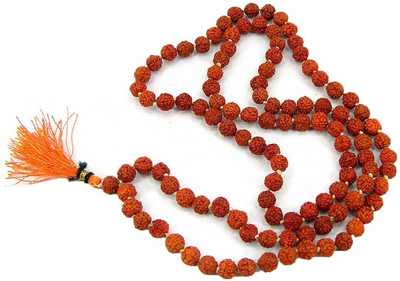 Vanishree World 5 Mukhi 108 Beads, Beads Size 6mm Natural Rudraksha Mala Beads Wood Chain