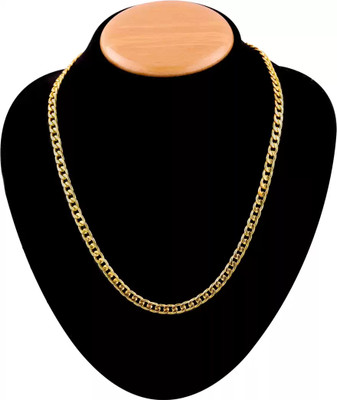 Necshiva 1 gram High Quality Indian Polished “20” Inches Gold Chain for Men and boy Gold-plated Plated Alloy Chain