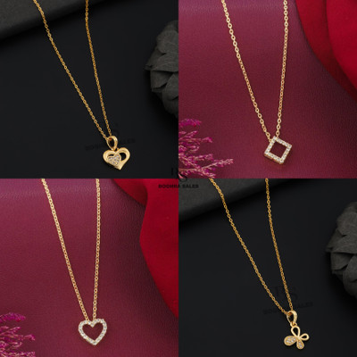 BOGHRA SALES combo pendant for girls Gold-plated, Rhodium Diamond Brass, Alloy Pendant