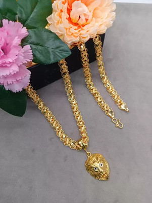 LABHUBAMON 1 gram Pendant set With chain “20” Inches for man and boy New design new year Gold-plated Plated Copper Chain Set