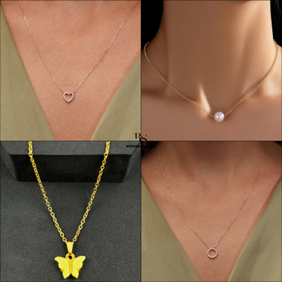 BOGHRA SALES combo pendant for girls Gold-plated Pearl, Diamond, Crystal Brass, Alloy Pendant