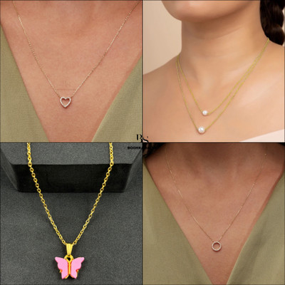 BOGHRA SALES combo pendant for girls Gold-plated Pearl, Diamond, Crystal Brass, Alloy Pendant