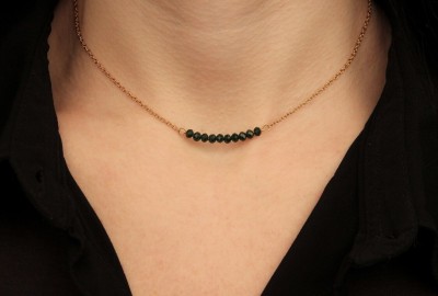 BLINE Gilded Obsidian Beads Necklace Beads Gold-plated Plated Alloy Necklace