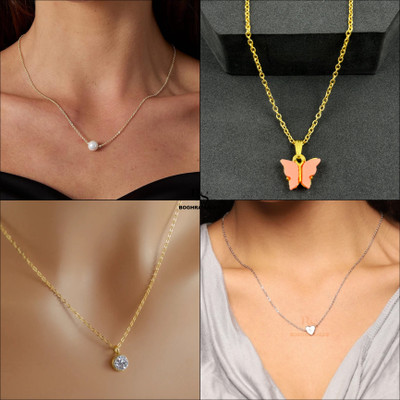 BOGHRA SALES combo pendant for girls Gold-plated Brass, Alloy Pendant