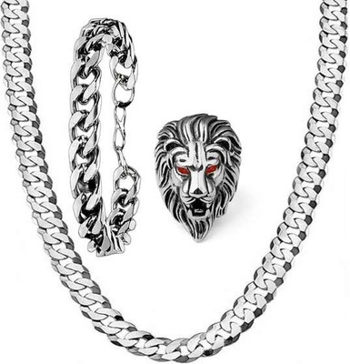 ISUBUCCI Stainless Steel Silver Jewellery Set(Pack of 3)