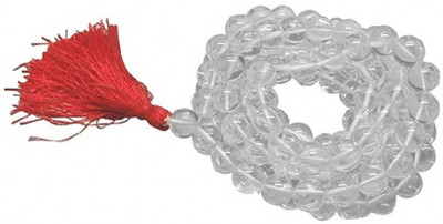 SHRI ASTHA VINAYAK Gems & Jewels Sphatik Jaap Mala for Pooja (108+1 Beads) Quartz Crystal Chain Beads Stone Chain