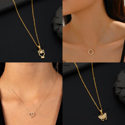 BOGHRA SALES combo pendant for girls Gold-plated, Rhodium Diamond Brass, Alloy Pendant