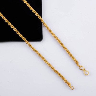 TULAMIVI 1 gram High Quality Indian Polished “20” Inches Gold Chain for Men and boy Gold-plated Plated Alloy Chain