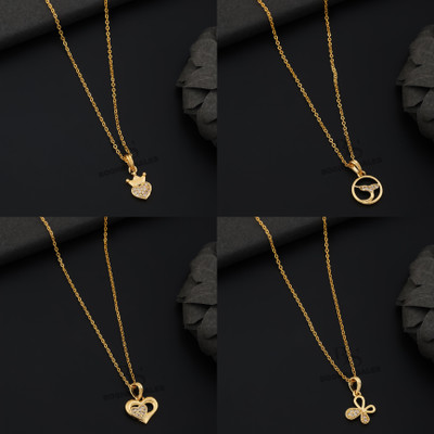 BOGHRA SALES combo pendant for girls Gold-plated, Rhodium Diamond Brass, Alloy Pendant