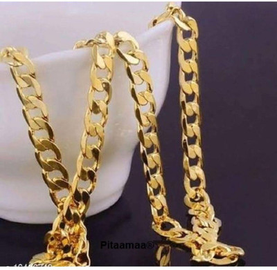 Pitaamaa Pitaamaa Men's 14k Gold Chain (23 INCH)Wate/Sweet Proof RMTJN-159 Gold-plated Plated Brass Chain