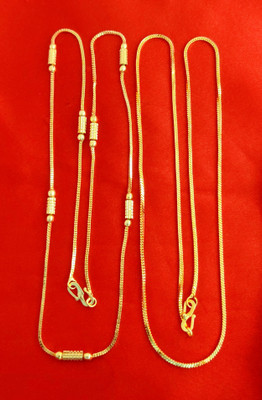 Atulenterprises One Gram Gold Plated Chain SUPER SAVER COMBO PACK (Length- 21 inch) Gold-plated Plated Brass Chain
