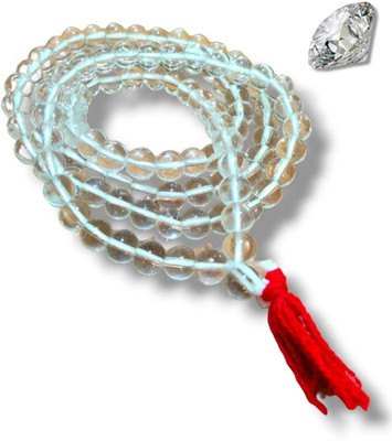 Vanishree World Sphatik Mala Original Certified Quartz White Crystal Rosary Spatika Free Zircon Crystal Stone, Crystal Chain