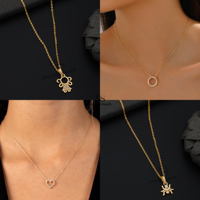 BOGHRA SALES combo pendant chain for girls Gold-plated, Rhodium Diamond Brass, Alloy Pendant