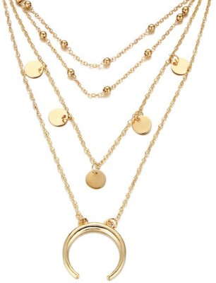 Scintillare by Sukkhi Charming Moon Gold Plated Multi Layered Necklace for Women Gold-plated Plated Alloy Necklace