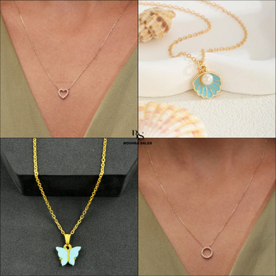 BOGHRA SALES combo pendant for girls Gold-plated Pearl, Diamond, Crystal Brass, Alloy Pendant Set