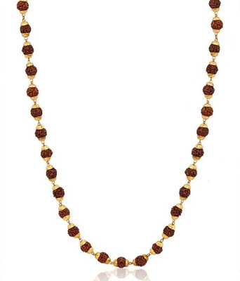 SHRI ASTHA VINAYAK Spiritually Original Rudraksh Mala Gold Plated Metal Chain