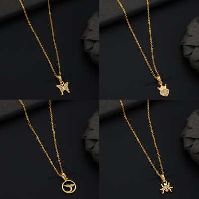 BOGHRA SALES combo pendant chain for girls Gold-plated, Rhodium Diamond Brass, Alloy Pendant Set