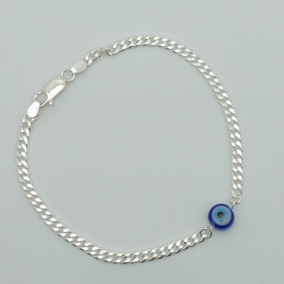 Zeno Sterling Silver Rhodium Charm Bracelet