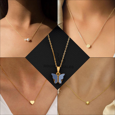BOGHRA SALES combo pendant for girls Gold-plated, Rhodium Pearl, Crystal Brass, Alloy Pendant