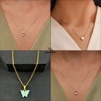 BOGHRA SALES combo pendant for girls Gold-plated Pearl, Diamond, Crystal Brass, Alloy Pendant Set