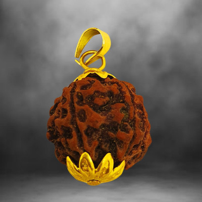 Kuttumb Gems & Jewels 4/ Four Mukhi Rudraksha Lab Certified Original Pure Nepalese Beads Brass, Wooden Yantra