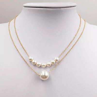 Agrawal Sales Fancy Double Layer Beads Gold-plated Plated Alloy Necklace