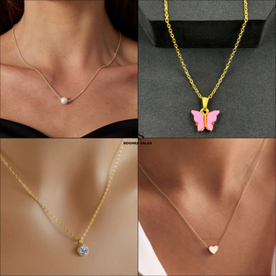 BOGHRA SALES combo pendant for girls Gold-plated Pearl, Diamond, Crystal Brass, Alloy Pendant
