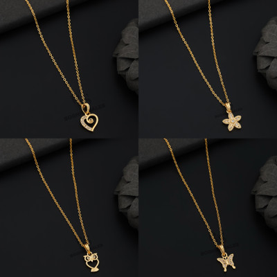BOGHRA SALES combo pendant for girls Gold-plated, Rhodium Diamond Brass, Alloy Pendant