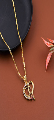 VESTURE KNOT Alphabet Collection Pendant Cubic Zirconia Gold-plated Plated Alloy Chain