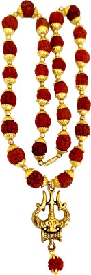 manohar Trishul Damru Rudraksha gold plated mala Gold-plated Plated Brass Necklace