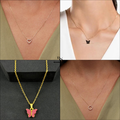 BOGHRA SALES combo pendant for girls Gold-plated Pearl, Diamond, Crystal Brass, Alloy Pendant Set