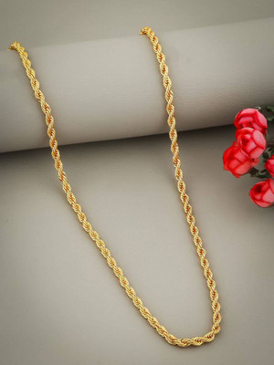 APPILASHI 1 gram High Quality Indian Polished “20” Inches Gold Chain for Men and boy Gold-plated Plated Copper Chain