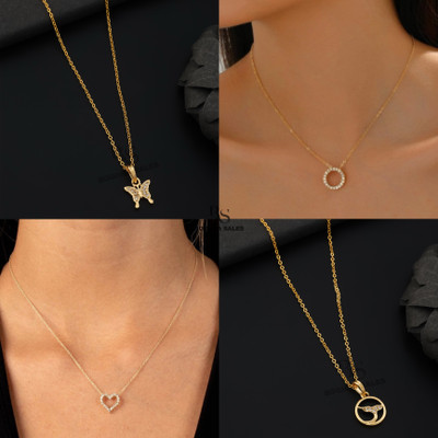 BOGHRA SALES combo pendant for girls Gold-plated, Rhodium Diamond Brass, Alloy Pendant