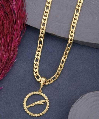 XERMI 1 gram Pendant set With chain for man and boy New design new year Gold-plated Brass