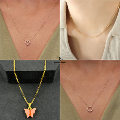 BOGHRA SALES combo pendant for girls Gold-plated Pearl, Diamond, Crystal Brass, Alloy Pendant Set