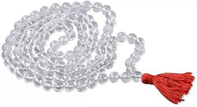 RATAN BAZAAR Original White Sphatik Beads Mala For Women Crystal Stone Chain