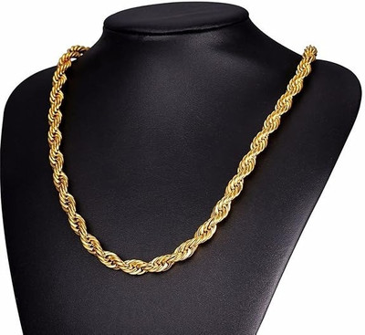 The Gifterooz Gifts Men Artificial Gold Rope Chain / Party Wear Chain Gold-plated Plated Metal Chain