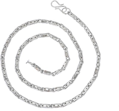 Maalgodam 22 Inches, 23 Grams Silver Plated Chain For Boys & Mens Silver Plated Metal, Alloy, Stainless Steel Chain