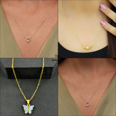 BOGHRA SALES combo pendant for girls Gold-plated Pearl, Diamond, Crystal Brass, Alloy Pendant