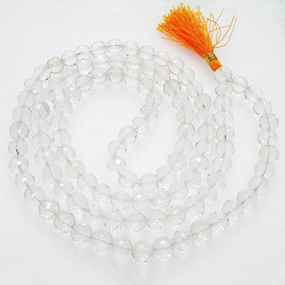 Jewelswonder SPHATIK MALA FOR POOJA AND JAAP FOR UNISEX Crystal Chain